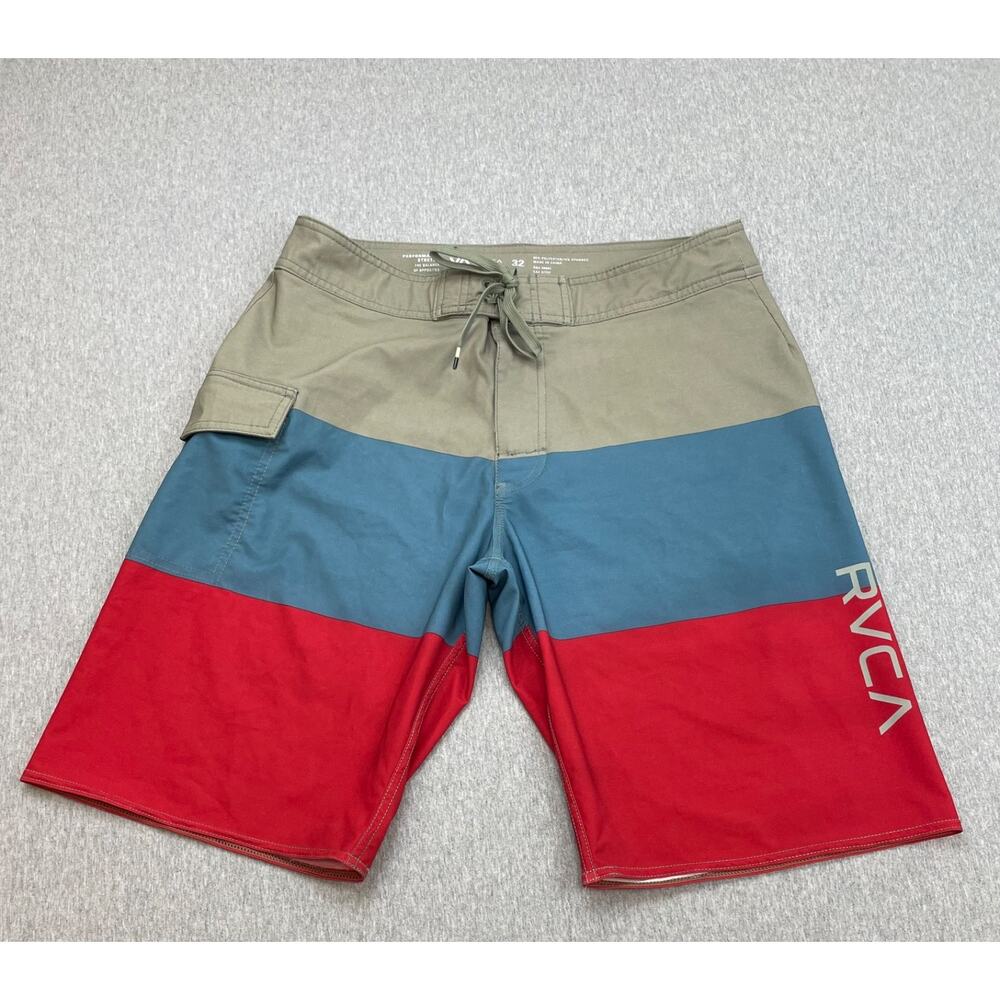 RVCA Board Shorts Mens 32 Performance Stretch Swimwear 11" Inseam